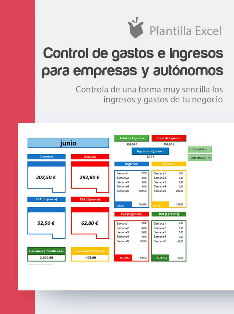 Plantilla De Control De Gastos E Ingresos Para Empresas Y Aut Nomos