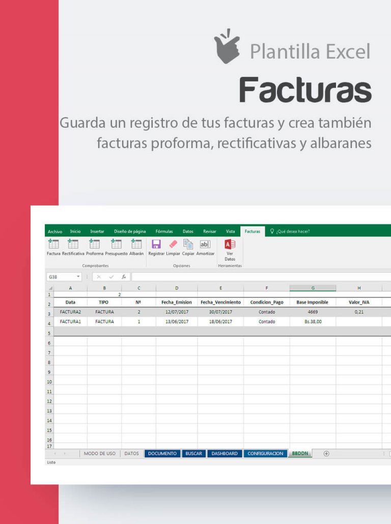 Plantilla Para Generaci N Y Registro De Facturas Modelo De Factura