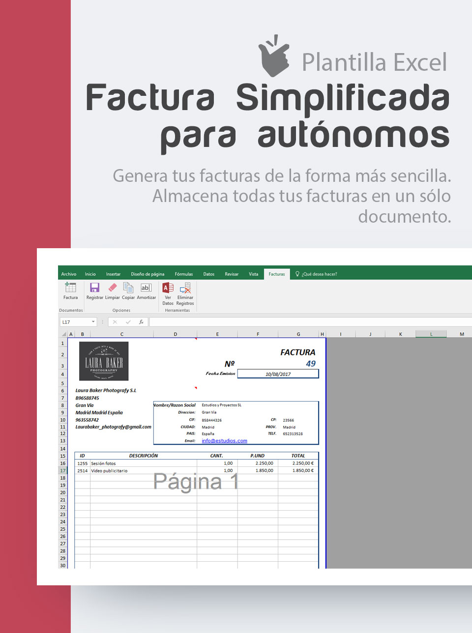 Plantilla Aut Nomos Suma Facturas Excel Gratis Rezfoods Resep