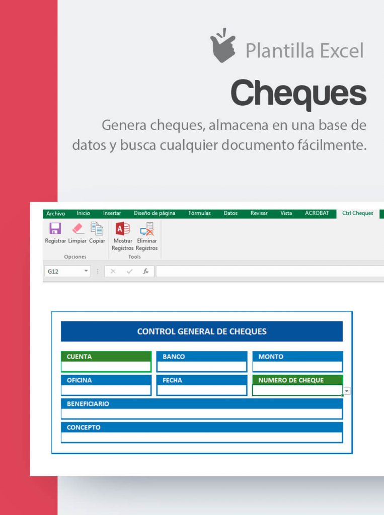 Plantilla para generación de Cheques Plantilla para emitir cheques Cheques