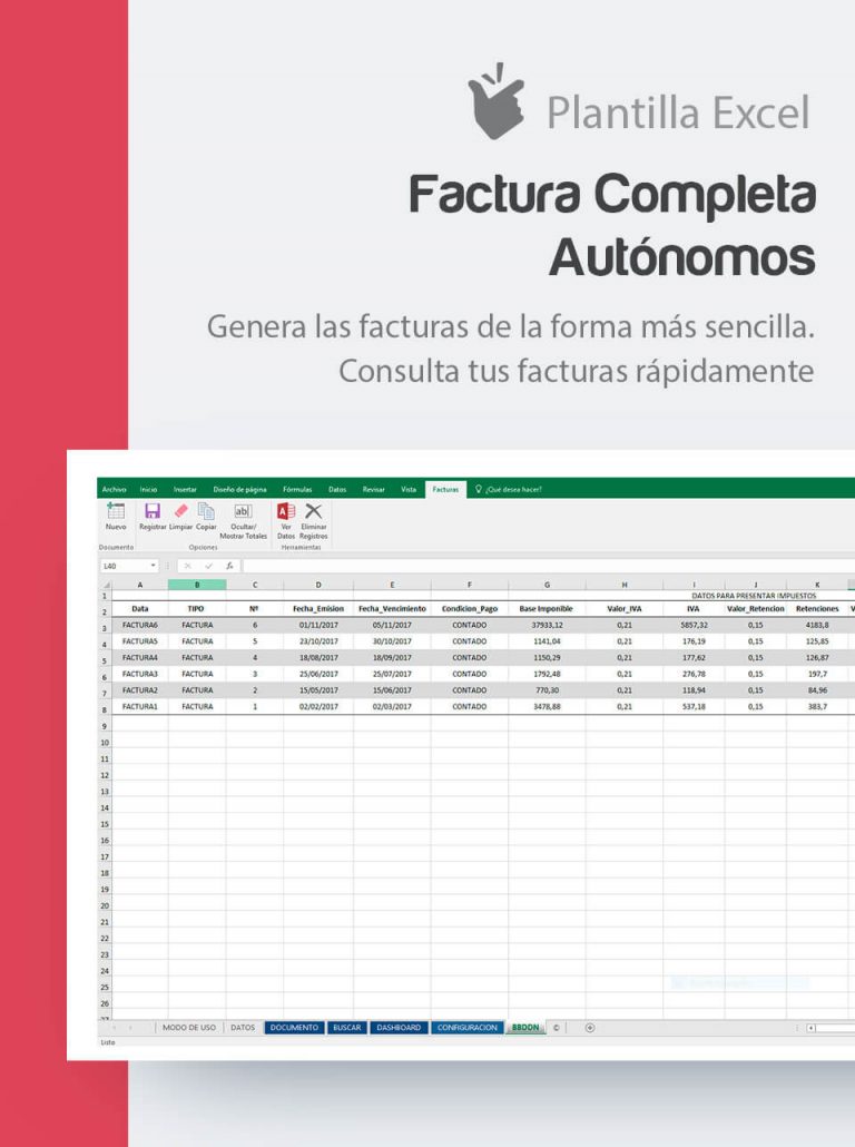 Plantilla De Facturas Completas Para Autónomos Factura De Autónomos 