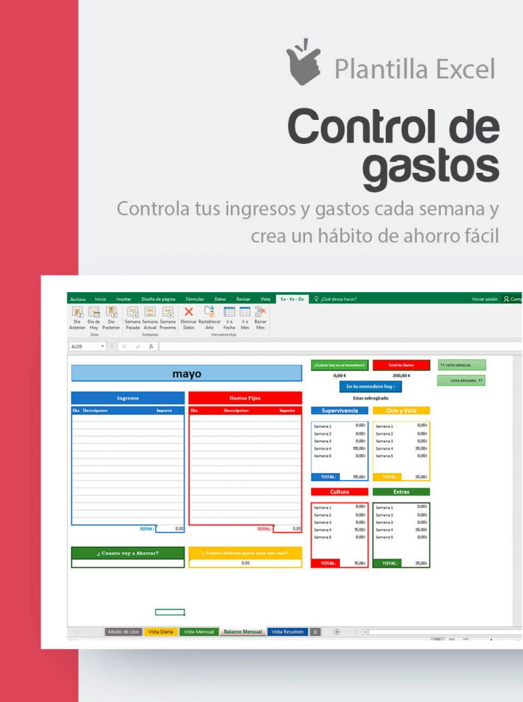 Plantilla Control De Gastos Excel Ahorro Familiar Control Gastos Hogar 5889