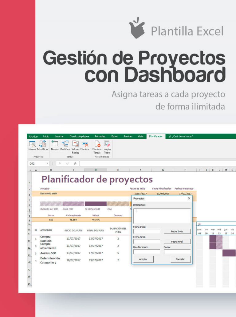 Plantilla Gesti N De Proyectos Con Dashboard Control De Proyectos