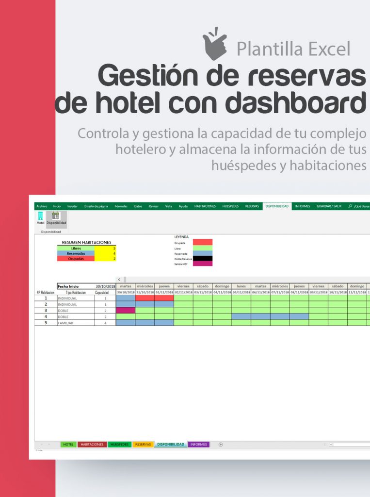 Plantilla Gestión De Reservas De Hotel Con Dashboard Plantilla De Excel 1551